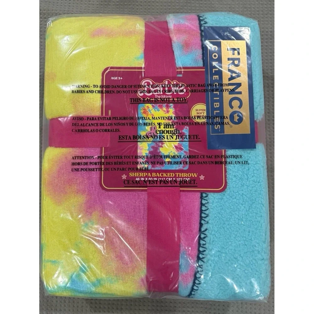 Barbie‎ The Movie I Am Kenough Sherpa Throw Blanket 46x60